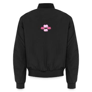 Spirituelle Lotus 777 Engel-Nummer - Unisex Bomberjacke - Schwarz - Hinten - AI Model Male 185 light (185cm)