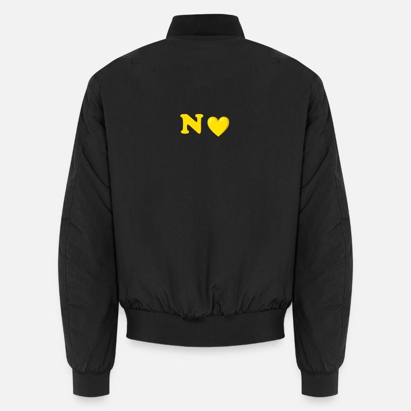 Conception de lettre de coeur jaune Bomber unisexe