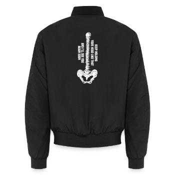Keep holding your head Physiotherapie Physio - Unisex Bomberjacke - Schwarz - Hinten - AI Model Male 185 light (185cm)