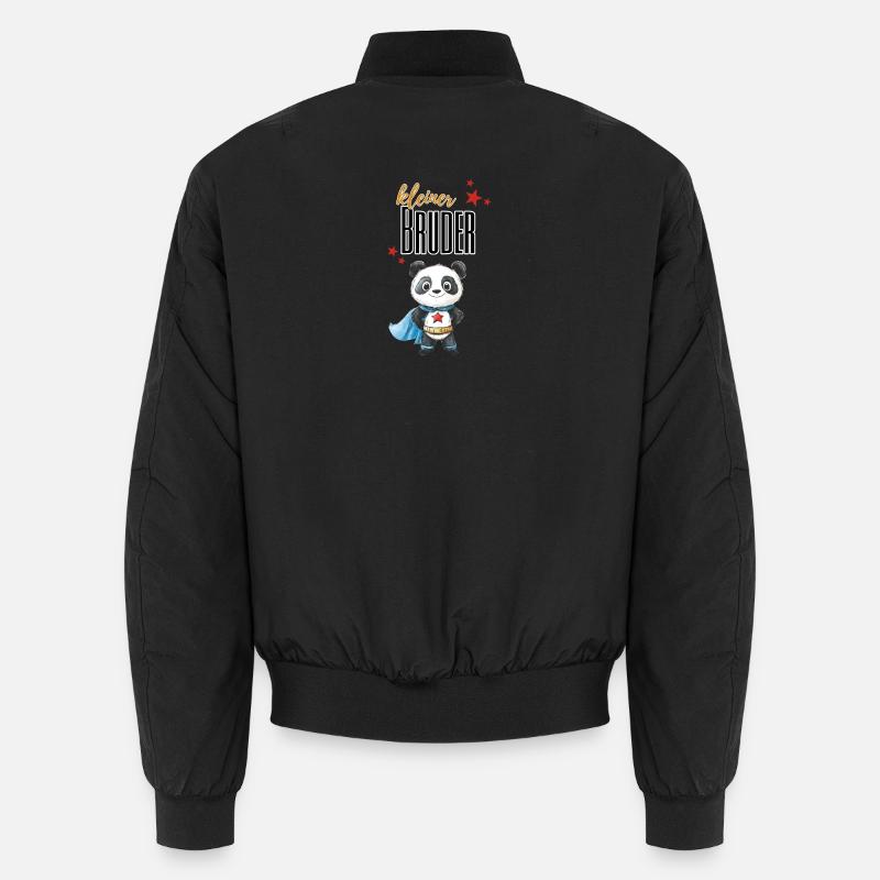 Petit Frère Panda Super-héros - Bomber unisexe - noir