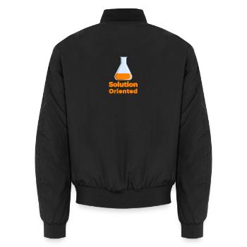 Lösungsorientierter Wissenschaftsbecher - Unisex Bomberjacke - Schwarz - Hinten - AI Model Male 185 light (185cm)