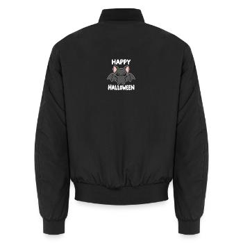 Happy Halloween Fledermaus - Unisex Bomberjacke - Schwarz - Hinten - AI Model Male 185 light (185cm)