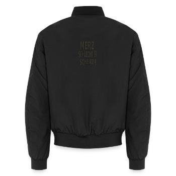 Gelb-auf-Schwarz Protest - Unisex Bomberjacke - Schwarz - Hinten - AI Model Male 185 light (185cm)