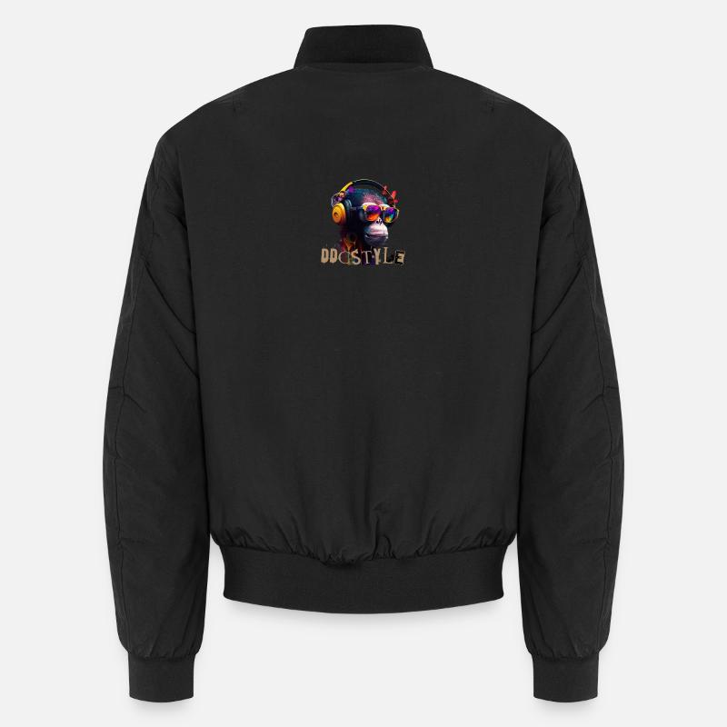 Hip-Hop Affe mit VR Brille und Kopfhörern Unisex Bomberjacke