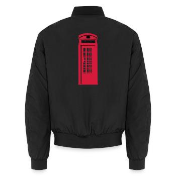 phone_box_1 - Bomber unisexe - noir - Dos - AI Model Male 185 light (185cm)