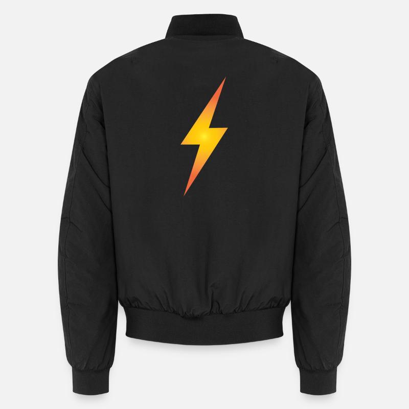 Gelber Blitz mit Farbverlauf - Unisex Bomberjacke - Schwarz