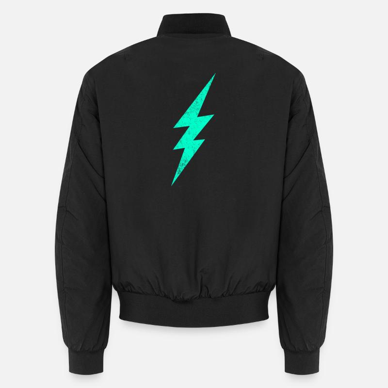 Elektrische Blitz Grafik auf Trendigem H Interieur Unisex Bomberjacke