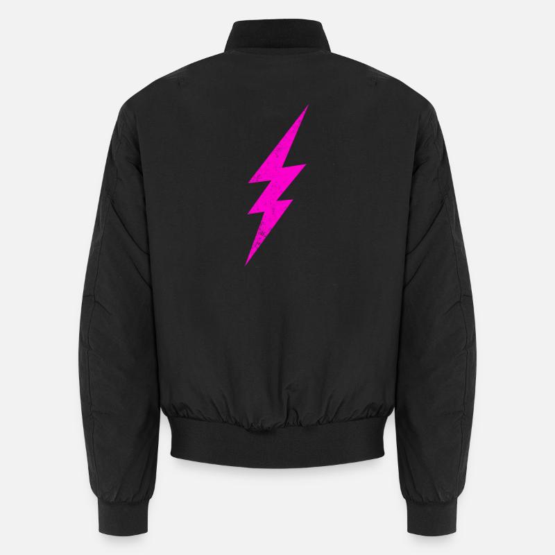 Leuchtender Pinker Blitz - Unisex Bomberjacke - Schwarz