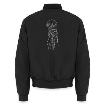 Minimalistische Meerestier-Illustration - Unisex Bomberjacke - Schwarz - Hinten - AI Model Male 185 light (185cm)