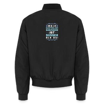 australischer shäferhund hund spruch - Unisex Bomberjacke - Schwarz - Hinten - AI Model Male 185 light (185cm)