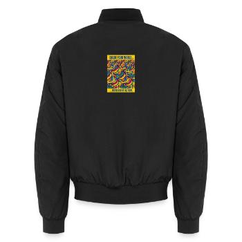 Bunte Bananen-Pop-Kunst - Unisex Bomberjacke - Schwarz - Hinten - AI Model Male 185 light (185cm)