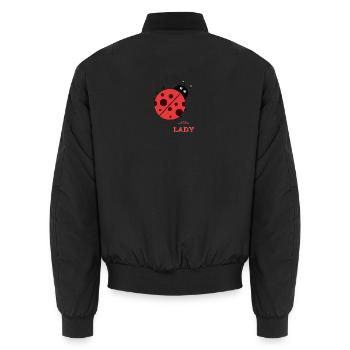 Playful Ladybug for gifts and clothing - Unisex Bomber Jacket - black - Back - AI Model Male 185 light (185cm)