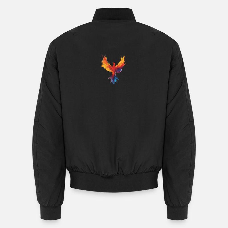 Fiery_Watercolor_Phoenix_Rebirth_Strength Bomber unisexe