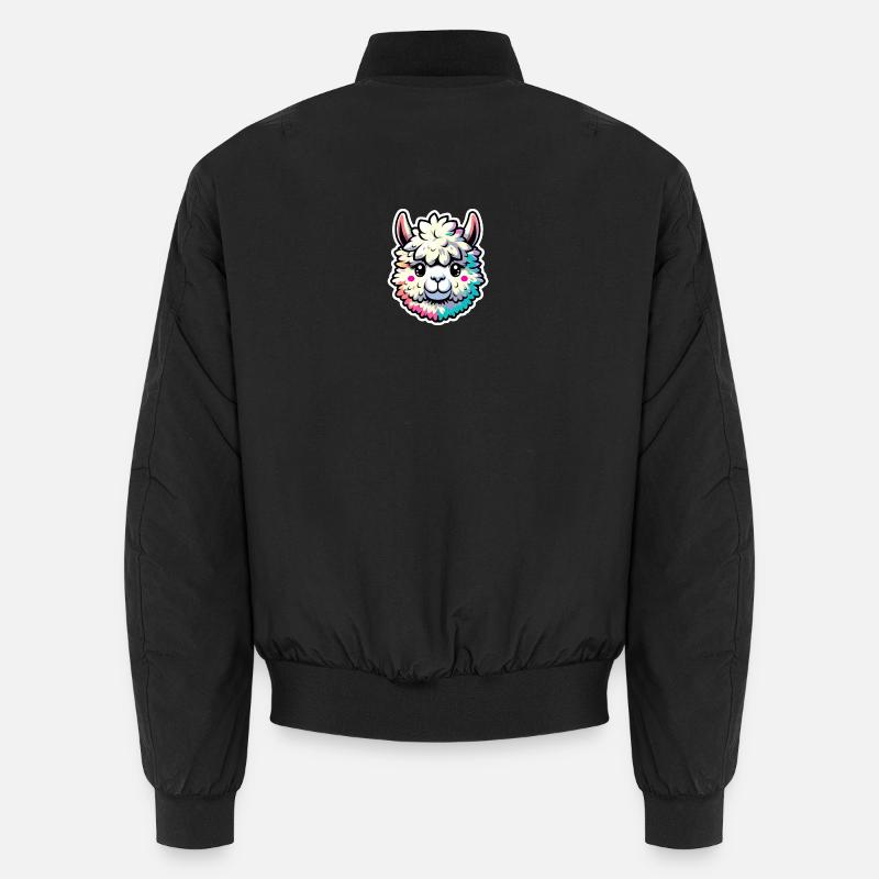 Alpaka Kopf bunt Unisex Bomberjacke