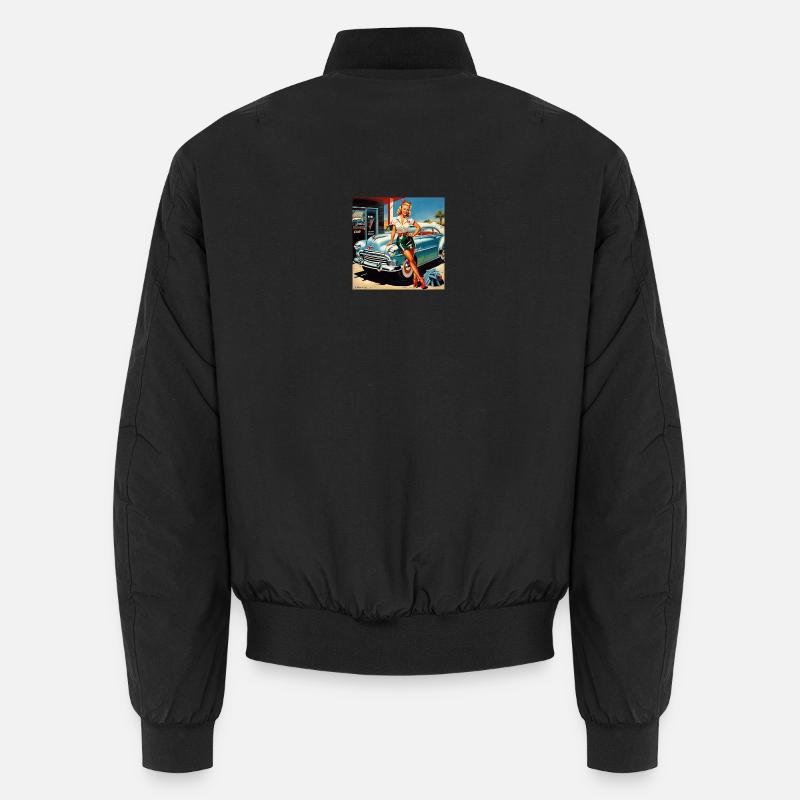 Retro Pinup am Oldtimer Unisex Bomberjacke