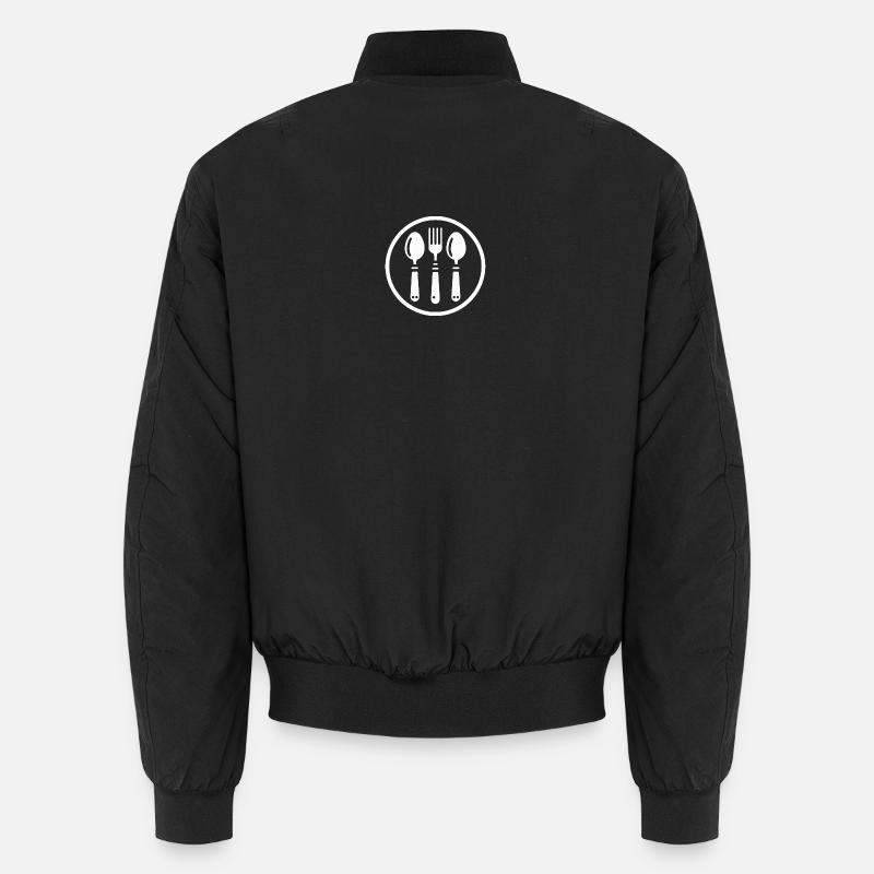 Cutlery Fork Spoon - Unisex Bomber Jacket - black