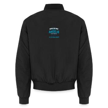 Angeln Ruhemodus – Nicht erreichbar - Unisex Bomberjacke - Schwarz - Hinten - AI Model Male 185 light (185cm)