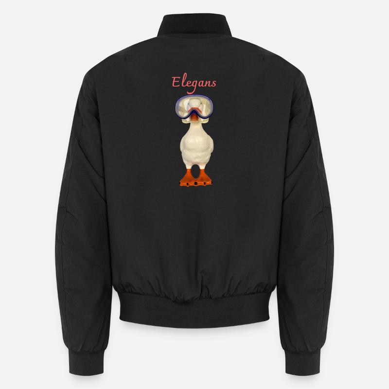 Elegans Diving Goose - Unisex Bomber Jacket - black