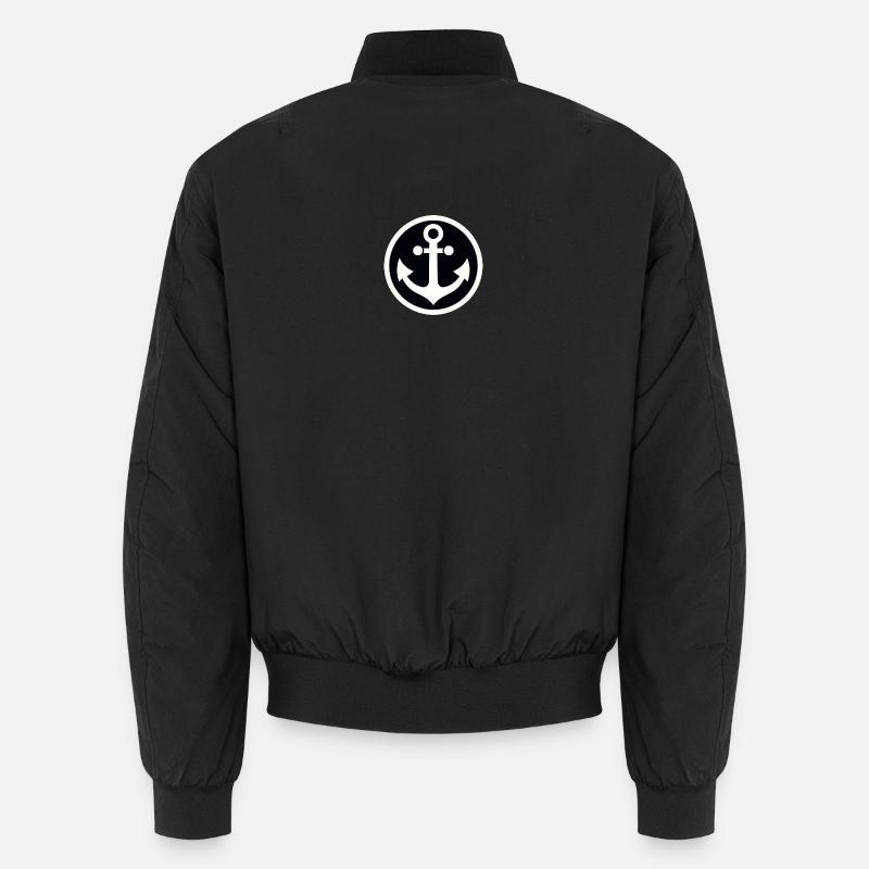 Anchor in a circle - Unisex Bomber Jacket - black