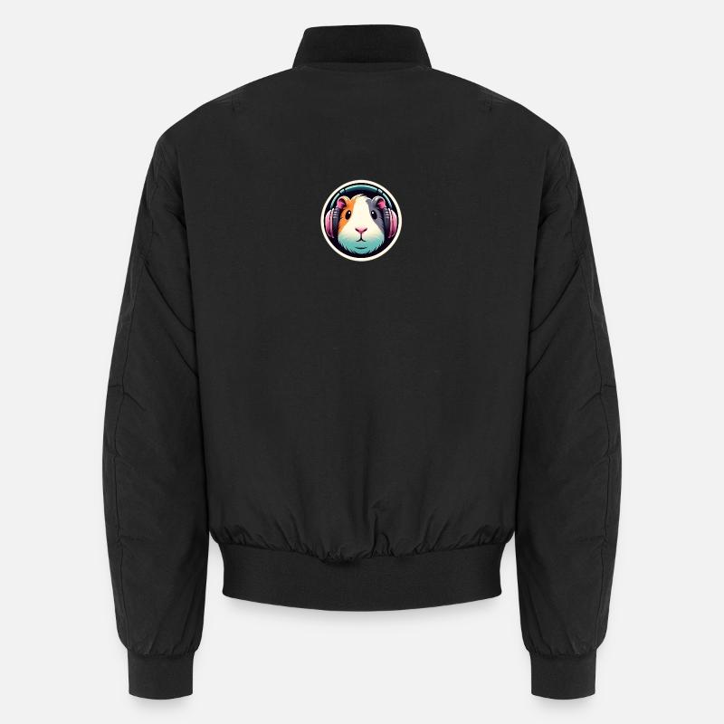 Cochon d’Inde avec des écouteurs en pastel Bomber unisexe