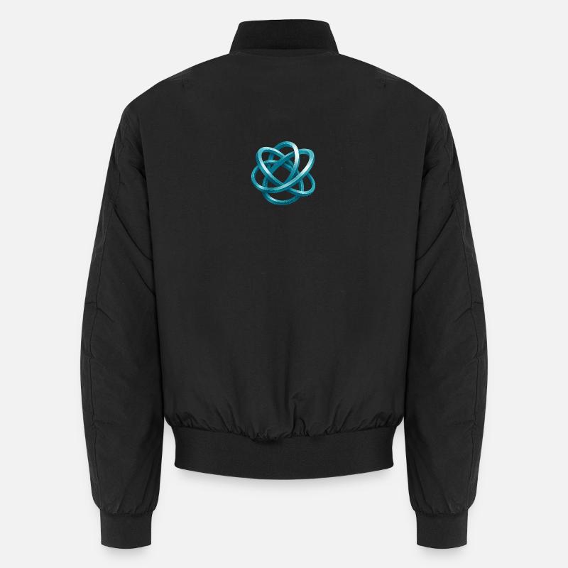Blaues Geflochtenes Knotendesign - Unisex Bomberjacke - Schwarz