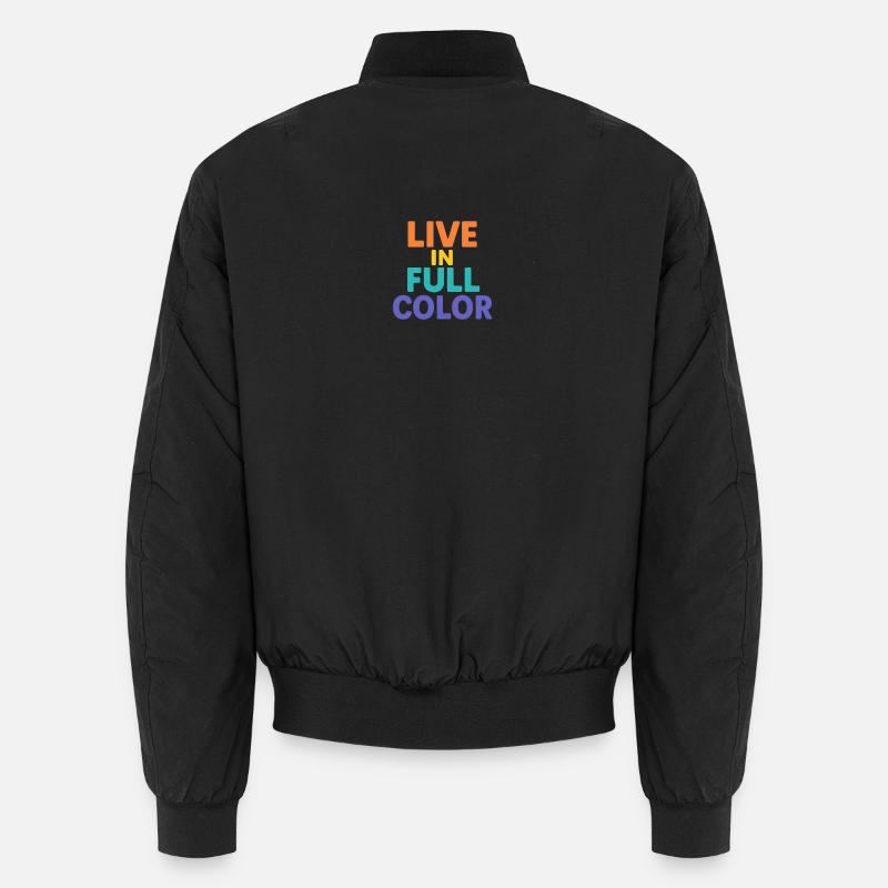 Live in Vollfarb-Typografie Unisex Bomberjacke