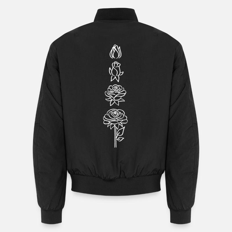 éclosion d'une fleur blanche - Bomber unisexe - noir