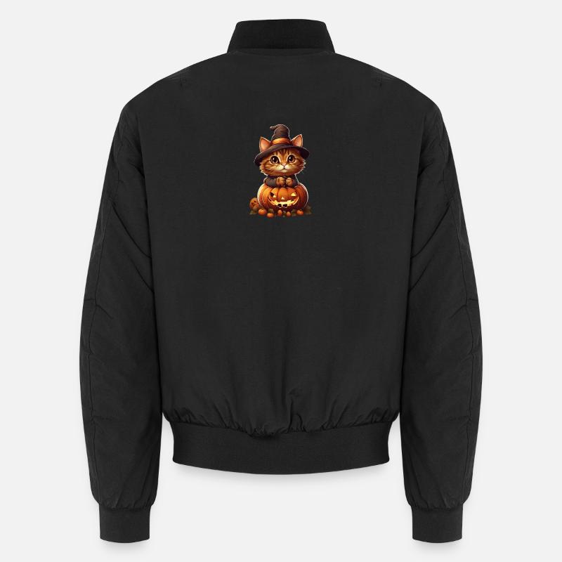 Halloween Katze Unisex Bomberjacke