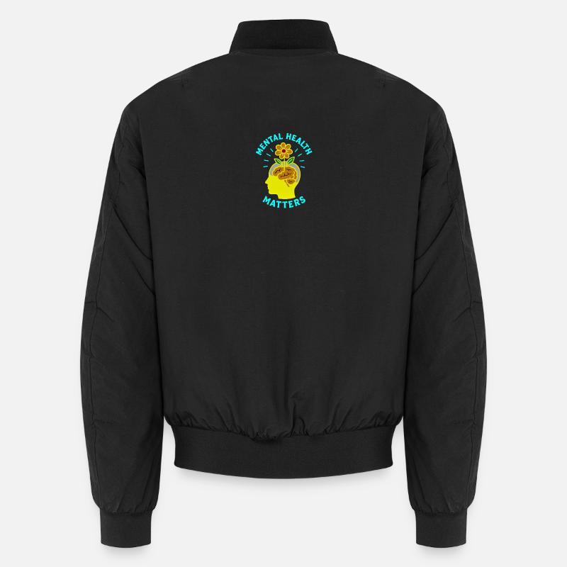 Fleur de santé mentale - Bomber unisexe - noir