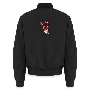 Humorvoller Weihnachtsmann mit Geschenk - Unisex Bomberjacke - Schwarz - Hinten - AI Model Male 185 light (185cm)