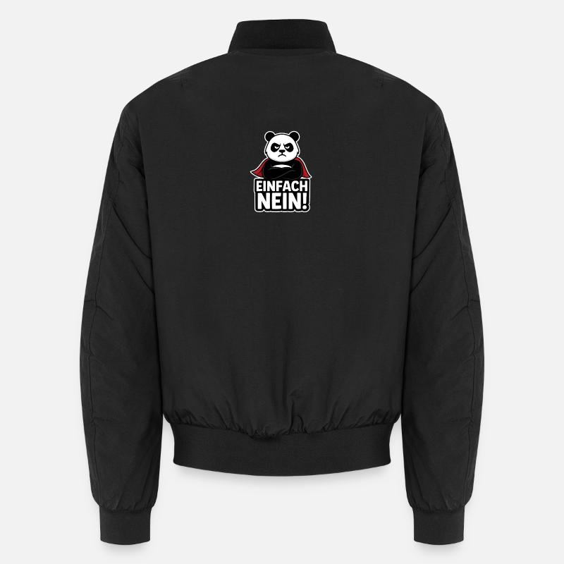 Panda Superheld: Einfach Nein - Unisex Bomberjacke - Schwarz