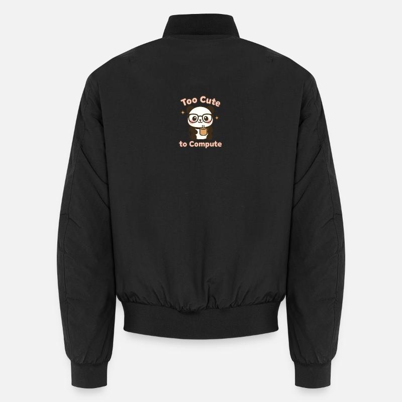 Cute panda with glasses and coffee cup Unisex Bomber Jacket