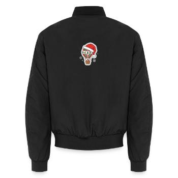 Montgolfière avec design de chapeau de Noël - Bomber unisexe - noir - Dos - AI Model Male 185 light (185cm)