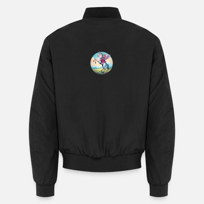 Illustration de cavalier de licorne magique Bomber unisexe