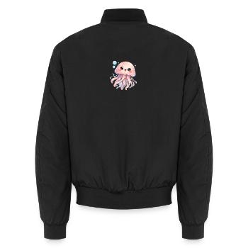 Jellyfish - Unisex Bomber Jacket - black - Back - AI Model Male 185 light (185cm)