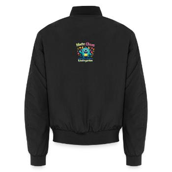 Heute Chaos, Morgen Kindergarten - Unisex Bomberjacke - Schwarz - Hinten - AI Model Male 185 light (185cm)