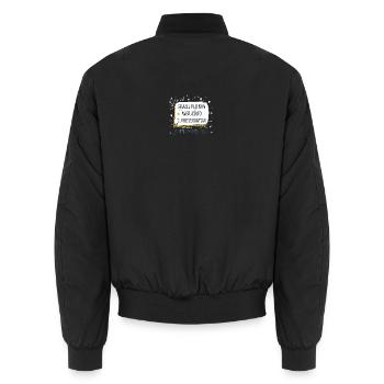 Daddy and Condom Humor - Unisex Bomber Jacket - black - Back - AI Model Male 185 light (185cm)