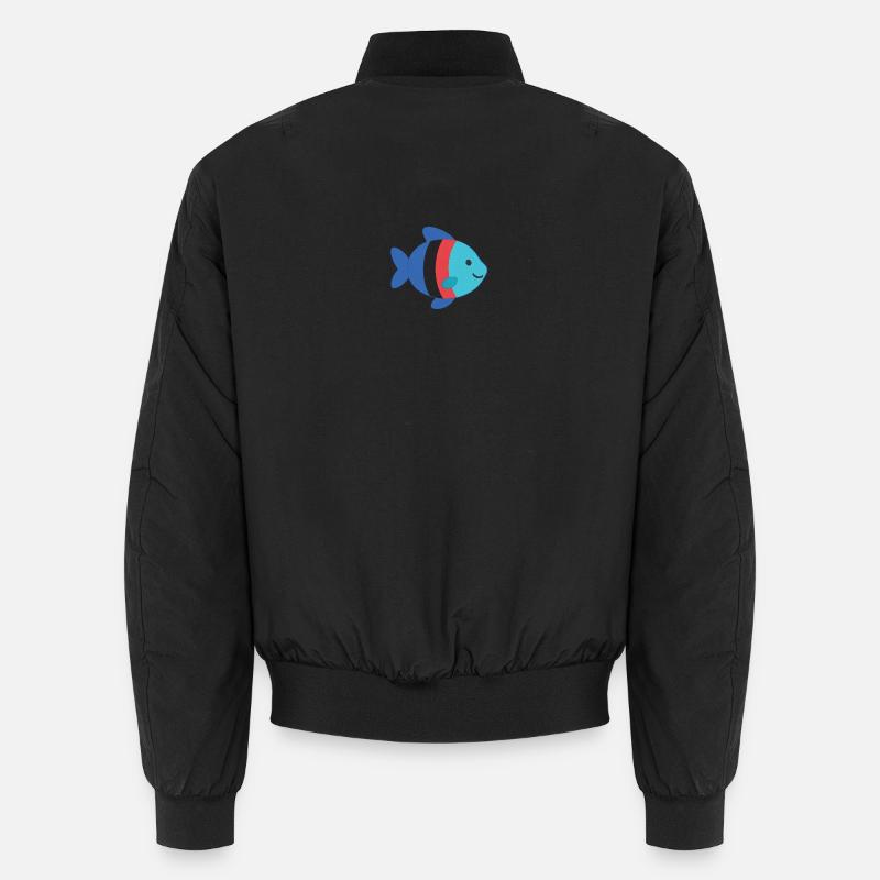 Fish striped - Unisex Bomber Jacket - black