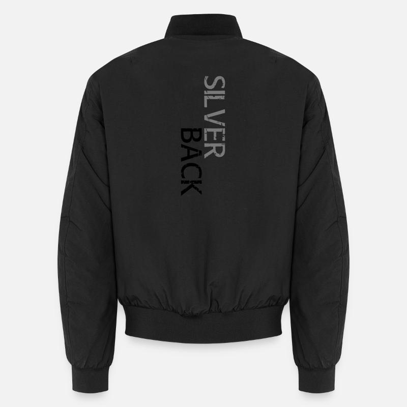 SILVERBACK (offset) - Unisex Bomber Jacket - black