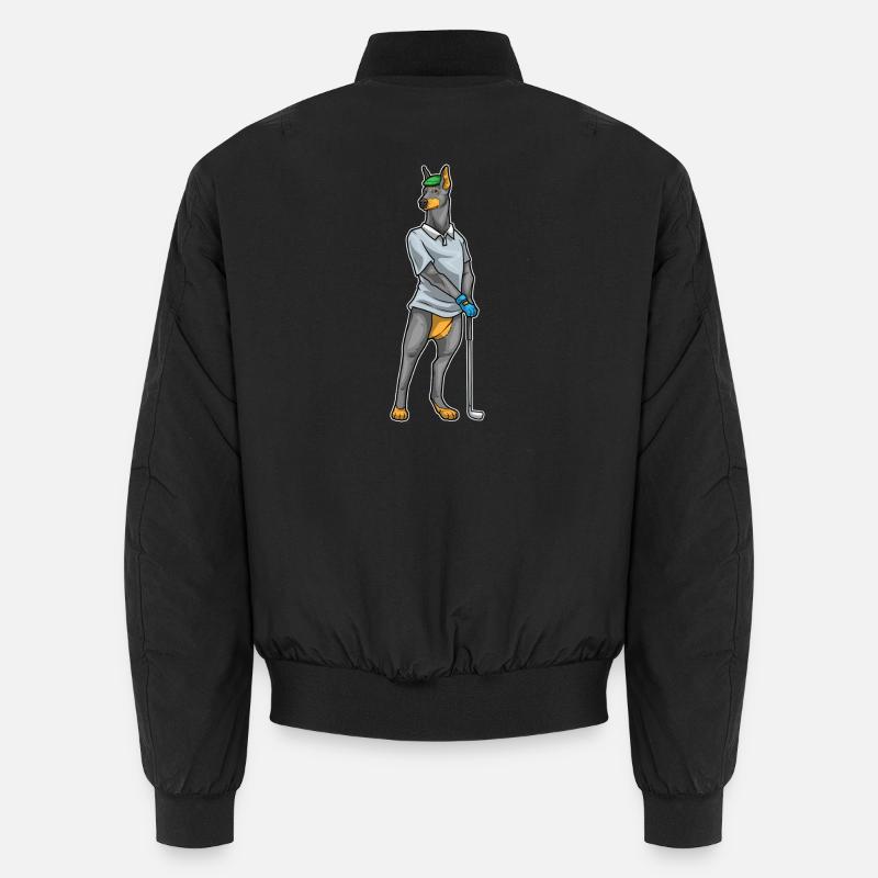 Doberman Golf Golf Clubs Unisex Bomber Jacket