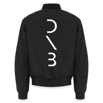 DnB Drum & Bass – Minimalistische Rave-Band - Unisex Bomberjacke - Schwarz - Hinten - AI Model Male 185 light (185cm)