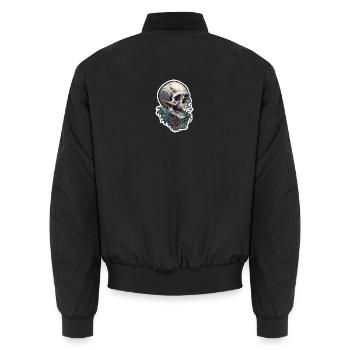 Tattoo Print Skull Design - Unisex Bomberjacke - Schwarz - Hinten - AI Model Male 185 light (185cm)