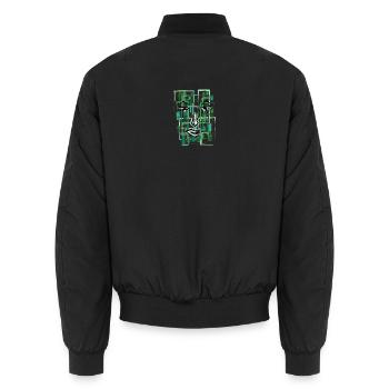 Abstraktes Gesicht Geometrisches Linien-Design - Unisex Bomberjacke - Schwarz - Hinten - AI Model Male 185 light (185cm)