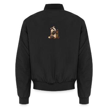 Dachs baut ein Windspiel - Unisex Bomberjacke - Schwarz - Hinten - AI Model Male 185 light (185cm)