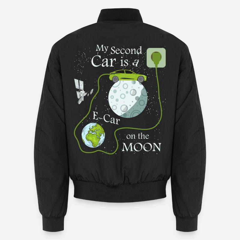 E-Auto auf dem Mond Unisex Bomberjacke