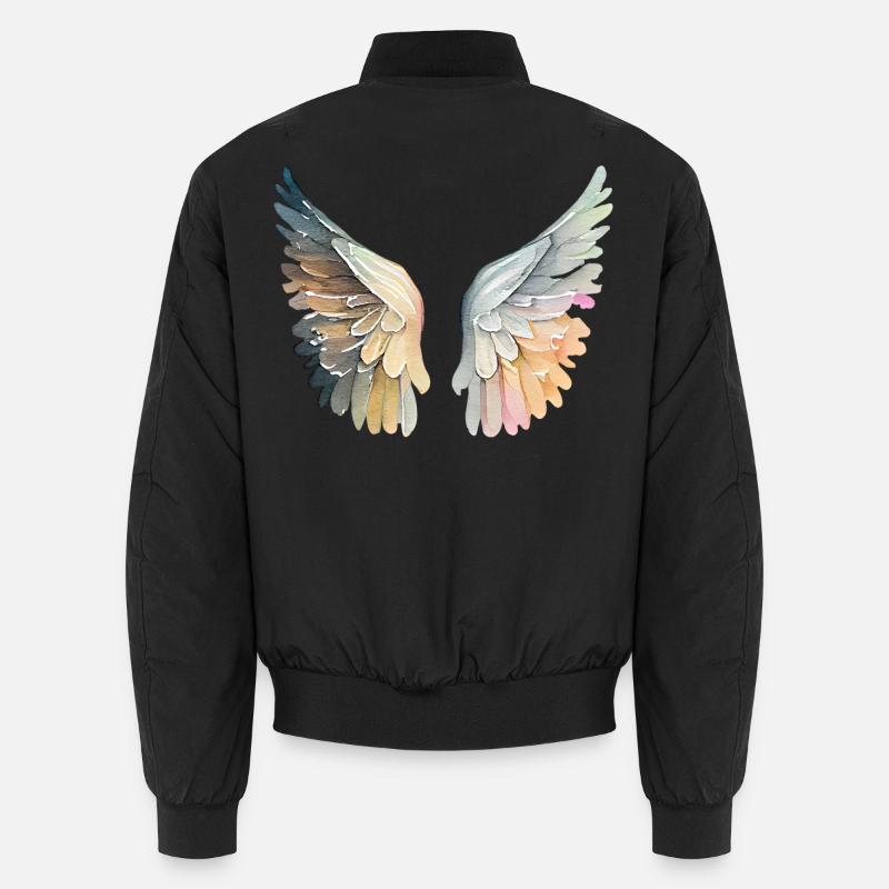 Ailes d'ange pastel artistic - Bomber unisexe - noir