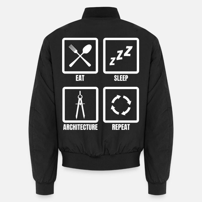 Eat Sleep Architecture Repeat - Unisex Bomber Jacket - black