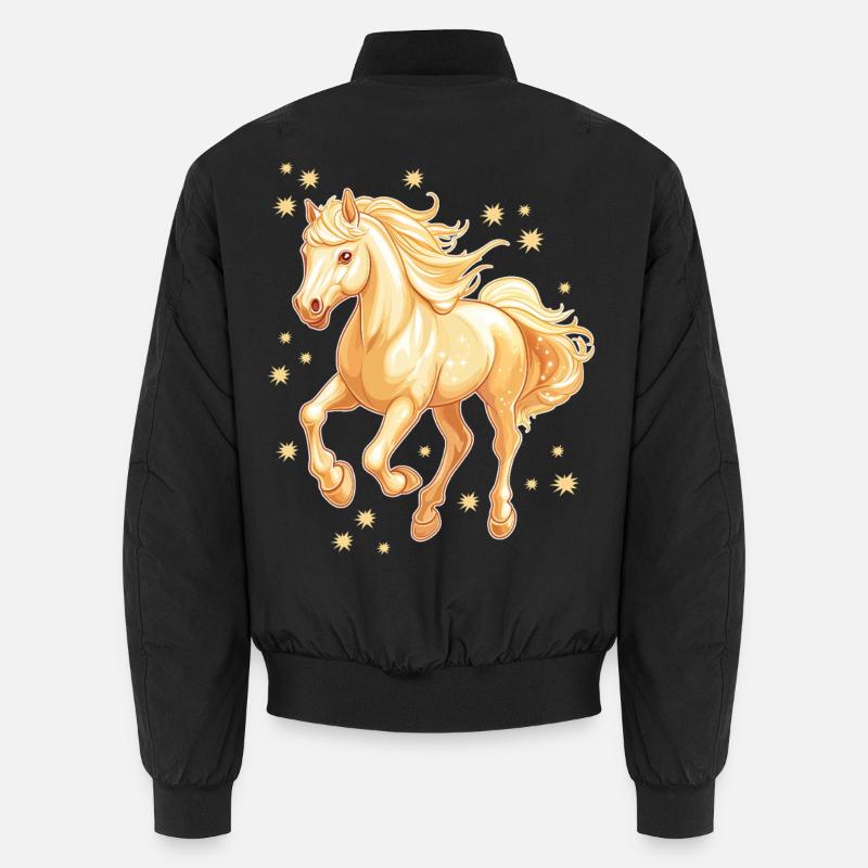 Pferd mit Sternen - Unisex Bomberjacke - Schwarz