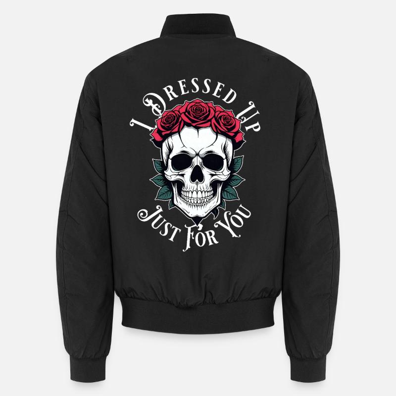 romantic gloomy skull - Unisex Bomber Jacket - black