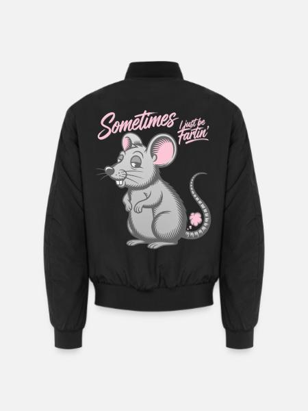 Sometimes I just be fartin' - Maus Furzen Furz  - Unisex Bomberjacke - Schwarz